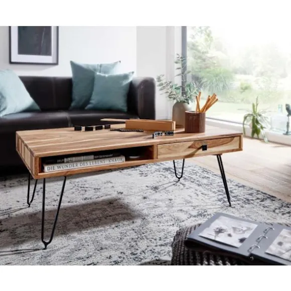 Rootz Solid Wood Sofabord - Moderne Bord - Stuemøbler - Akacietræ - 110cm x 60cm x 40cm