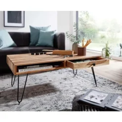Rootz Solid Wood Sofabord - Moderne Bord - Stuemøbler - Akacietræ - 110cm x 60cm x 40cm