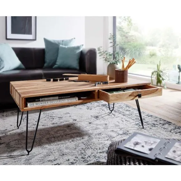 Rootz Solid Wood Sofabord - Moderne Bord - Stuemøbler - Akacietræ - 110cm x 60cm x 40cm