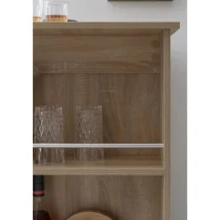 Rootz Sonoma 120 x 107,5 x 60 cm Barbord Træ køkkenbord - Bardisk med integreret hylde - Bar Bistro Bord Køkken Rektangulært - Festbord træbord - Vægm | Fyndiq