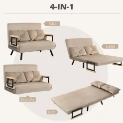 Rootz sovestol - gæsteseng - sovesofa - 5-niveau justerbart ryglæn - Robust stålramme - 102 cm x 73 cm x 81 cm