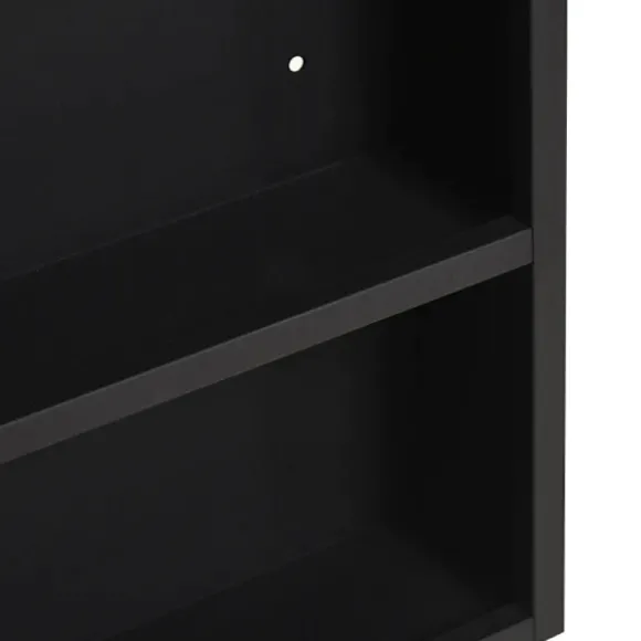 Rootz spejlskab - 2 indvendige hylder - Åben hylde - Stålhus - Sort - 46 x 13,5 x 58 cm