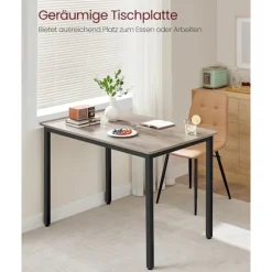 Rootz Spisebord - Greige Meleret - Spånpladestål - 120kg Kapacitet - 70cm x 110cm x 77cm - Monteringsvejledning