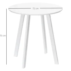 Rootz Spisebord - Køkkenbord - Til 2 personer - Højglans overflade - Med bordfødder - Hvid - 72 x 72 x 75cm