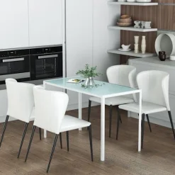 Rootz spisebord - køkkenbord - stort bord - moderne, holdbart, sæder til 4, robust og elegant - 120 cm x 60 cm x 75 cm - Hvid