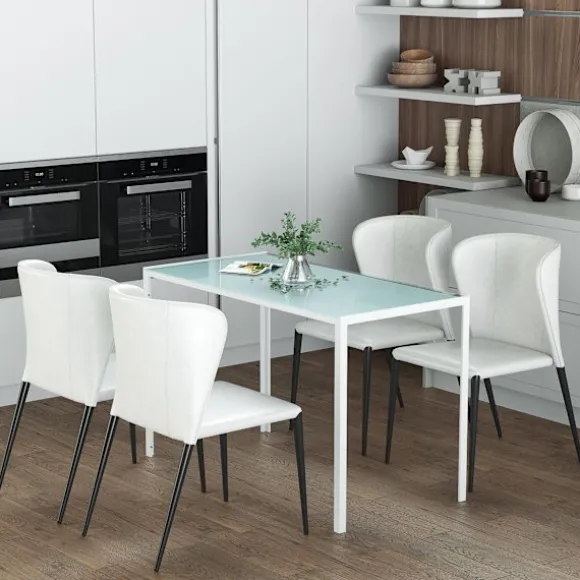 Rootz spisebord - køkkenbord - stort bord - moderne, holdbart, sæder til 4, robust og elegant - 120 cm x 60 cm x 75 cm - Hvid