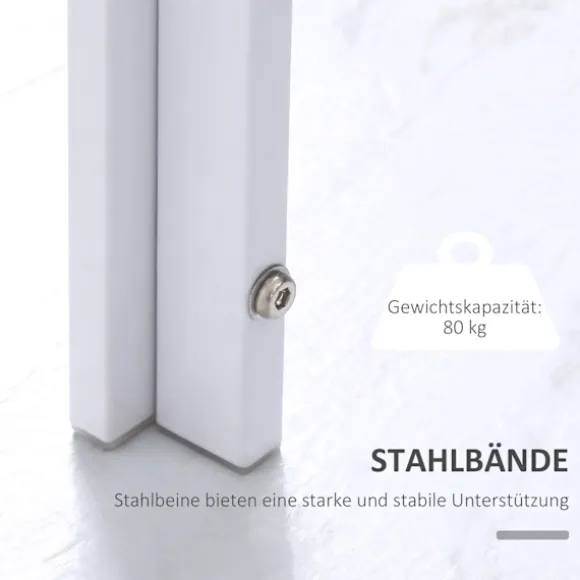 Rootz spisebord - køkkenbord - stort bord - moderne, holdbart, sæder til 4, robust og elegant - 120 cm x 60 cm x 75 cm - Hvid