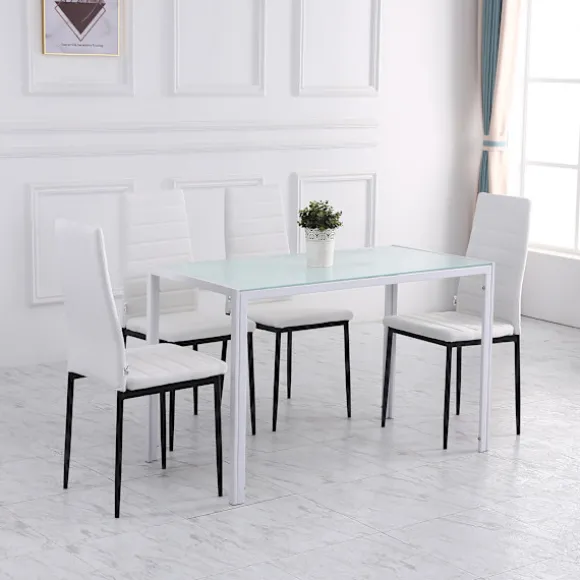 Rootz spisebord - køkkenbord - stort bord - moderne, holdbart, sæder til 4, robust og elegant - 120 cm x 60 cm x 75 cm - Hvid