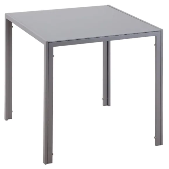 Rootz Spisebord - Køkkenbord - Glasbord - Firkantet bord - Glasplade - Kompakt design - Grå - 75L x 75W x 75H cm