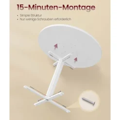 Rootz spisebord - køkkenbord - hvidt bord - Robust design - 80 cm D x 74,8 cm h