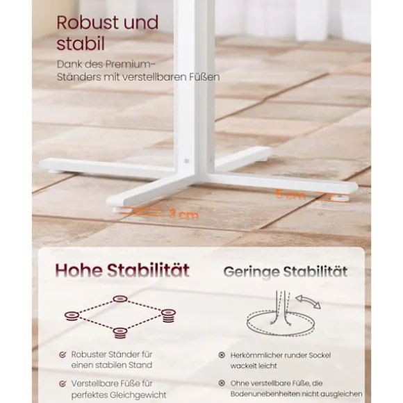 Rootz spisebord - køkkenbord - hvidt bord - Robust design - 80 cm D x 74,8 cm h
