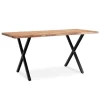 Rootz Spisebord - Massivt akacietræ - Køkkenbord - Trækantdesign - Håndlavet - Unikt naturligt look - Justerbare højdeknapper - 180 cm x 90 cm x 76 cm | Fyndiq