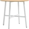 Rootz spisebord - rundt køkkenbord - moderne stil - træbordplade - robuste metalben - 80 cm x 76 cm - naturligt træ og hvid