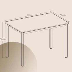 Rootz spisebord - skrivebord - køkkenbord - holdbart træspanel - 70 cm x 110 cm x 77 cm