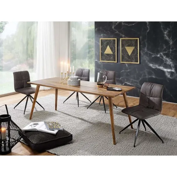 Rootz spisebord 120 x 60 x 76 cm Sheesham rustikt massivt træ - Design landsted spisebord - Bord til spisestue rektangulært - 4 - 6 personer