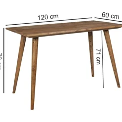 Rootz spisebord 120 x 60 x 76 cm Sheesham rustikt massivt træ - Design landsted spisebord - Bord til spisestue rektangulært - 4 - 6 personer