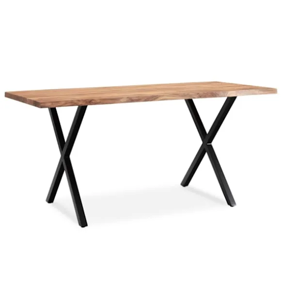 Rootz Spisebord i massivt akacietræ - Køkkenbord - Rektangulært bord med naturtræ - Håndlavet - Unikt trækantdesign - Justerbare højdeknapper - 160 cm | Fyndiq