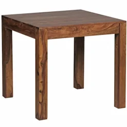 Rootz spisebord massivt træ sheesham 80 cm spisebord træbord design køkkenbord i landlig stil mørkebrun