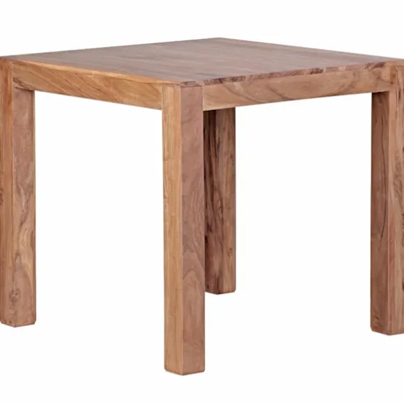 Rootz spisebord massivt træ akacie 80 cm spisebord træbord design køkkenbord landlig mørk brun