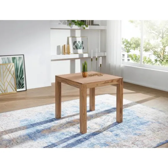 Rootz spisebord massivt træ akacie 80 cm spisebord træbord design køkkenbord landlig mørk brun
