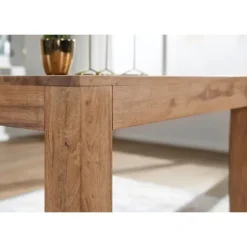 Rootz spisebord massivt træ akacie 80 cm spisebord træbord design køkkenbord landlig mørk brun