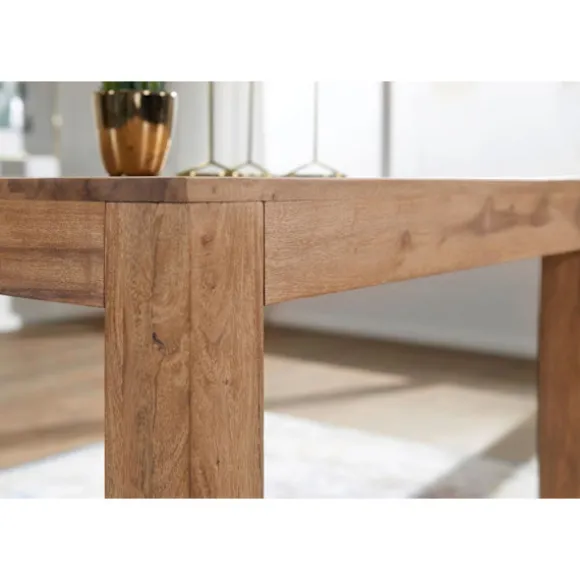 Rootz spisebord massivt træ akacie 80 cm spisebord træbord design køkkenbord landlig mørk brun