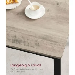 Rootz spisebord sæt med 2 bænke - køkkenbord - spisestue - holdbart spånplade og stål - 70 cm x 110 cm x 75 cm -brown -sort