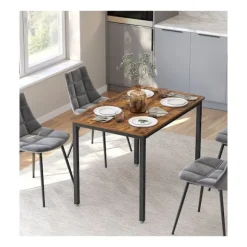 Rootz Spisebord til 4 - Vintage Brun-Sort - Spånpladebord - Stålben - 70 cm x 110 cm x 77 cm - 13,6 kg - 120 kg Kapacitet
