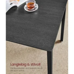 Rootz Spisebordssæt - Spånpladebord - Stålbænk - Moderne - 70cm x 110cm x 75cm