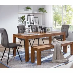 Rootz spisestuebænk - massivt træ - - spisestuebænk - 160 x 35 cm - brun