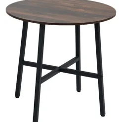 Rootz Spisestuebord - Industriel stil - Køkkenbord - Rundt med stålben - Rustik Brun - Φ80 x 76H cm