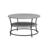Rootz spånplade stål Sofabord - Sidebord - Stuebord - 80 cm x 46,5 cm - Beton Grå-Ink Sort - 10,6 kg - 50 kg Kapacitet
