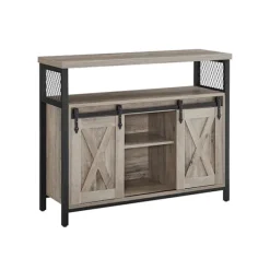 Rootz spånplade stålskænk - Greige Sort - Opbevaringsskab - Justerbare hylder - 33cm x 100cm x 80cm