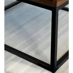 Rootz Square Sofabord - Accent Bord - Moderne Bord - Rigelig opbevaring - 60 cm x 60 cm x 40 cm - Brun & Sort