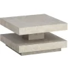 Rootz Square sofabord - moderne design - gråt look - ekstra opbevaring - 60 cm x 60 cm x 34 cm