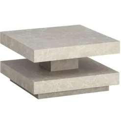 Rootz Square sofabord - moderne design - gråt look - ekstra opbevaring - 60 cm x 60 cm x 34 cm