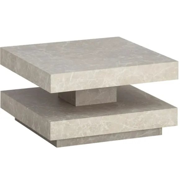 Rootz Square sofabord - moderne design - gråt look - ekstra opbevaring - 60 cm x 60 cm x 34 cm