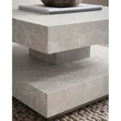 Rootz Square sofabord - moderne design - gråt look - ekstra opbevaring - 60 cm x 60 cm x 34 cm