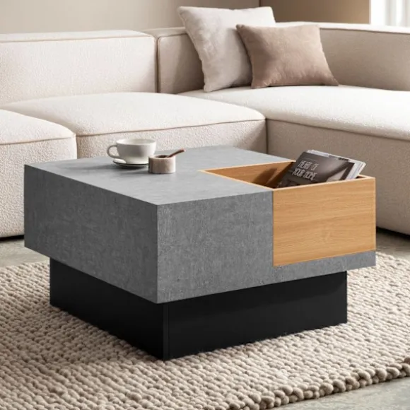 Rootz Square Sofabord - Moderne sofabord - Stilfuld stuebord - Rigelig opbevaring - 65 cm x 65 cm x 40 cm