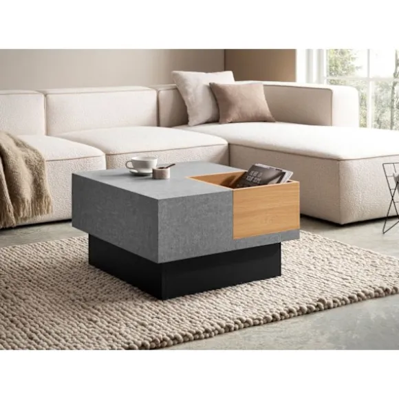 Rootz Square Sofabord - Moderne sofabord - Stilfuld stuebord - Rigelig opbevaring - 65 cm x 65 cm x 40 cm