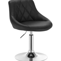 Rootz sæt med 2 barstole - Justerbare bordstole - Drejelige barstole - Komfortable, alsidige, robuste - Kunstlæder og krom - 47 cm x 37 cm x 66-82 cm | Fyndiq