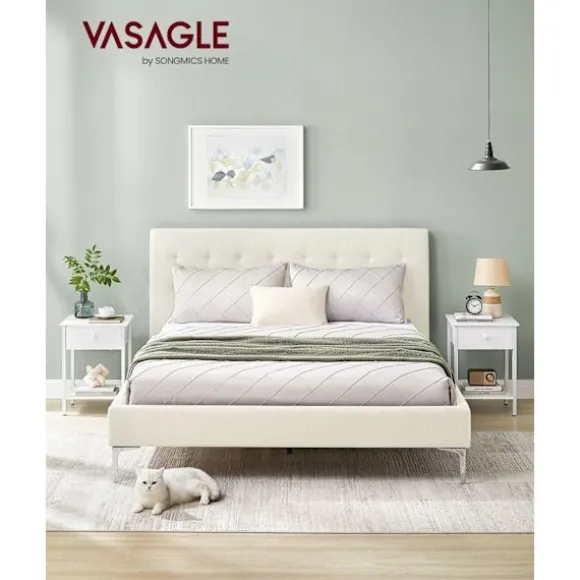 Rootz sæt med 2 mathvide sengeborde - natborde - spånplader og stålkonstruktion - 40 cm x 40 cm x 55 cm - 20 kg overfladekapacitet - 10 kg skuffekapac | Fyndiq