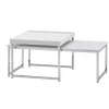 Rootz Sæt med 2 Træ - Metal Sofabord Firkantet Hvid Moderne - Sidebord 2-delt - Design stueborde - Træbord indskudsborde