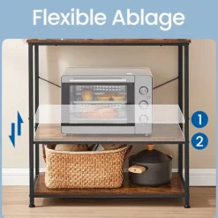 Rootz Standing Kitchen hylde - Mikrobølgestand - 6 Tier Rack - Rumbesparelse - 40 x 60 x 167 cm