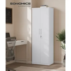 Rootz Steel Opbevaringsskab - Højt skab - Grå - Organizerhylde - 40cm x 60cm x 180cm - Metal - 30,9kg - 25kg Kapacitet - Montering påkrævet