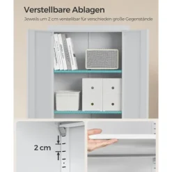 Rootz Steel Opbevaringsskab - Højt skab - Grå - Organizerhylde - 40cm x 60cm x 180cm - Metal - 30,9kg - 25kg Kapacitet - Montering påkrævet