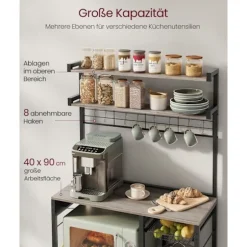 Rootz stående hylde med fatninger og kurv - Greige meleret - Blæk sort - Spånplade - Stål - 40 cm x 90 cm x 165,5 cm - 19,2 kg. Ideel til organisation | Fyndiq