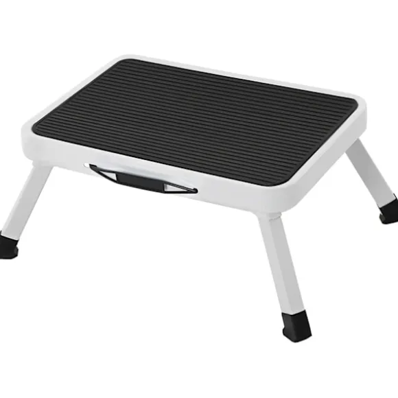 Rootz Step Taburet - Sammenfoldelig - Anti-Slip - Kompakt - Lille - Taburet - Campingtaburet - TÜV Süd-certificeret - Sort- Hvid - 37,5 x 4 x 26,5 cm | Fyndiq