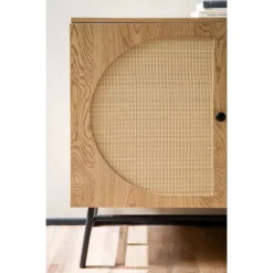 Rootz Stilfuld skænk - Moderne kabinet - Oakindretningsopbevaringsenhed - Justerbare hylder - 140 cm x 80 cm x 39 cm