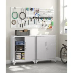 Rootz stålmetalskab - Opbevaringsorganisator - Grå farve - Heavy Duty - Justerbare hylder - 40cm x 80cm x 90cm